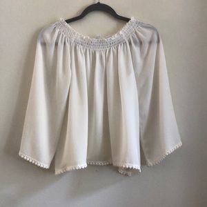 flowey white off the shoulder top